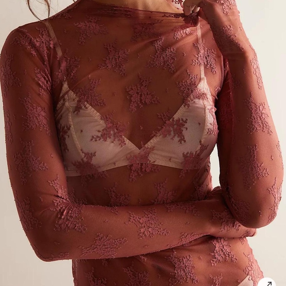Free People Lady Lux Layering Top Redwood Size Small